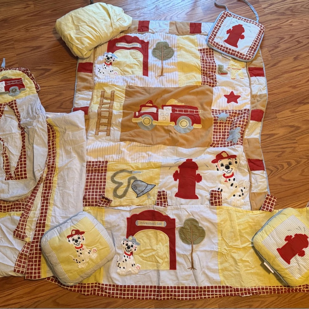 Firefighter Themed Baby Quilt Set